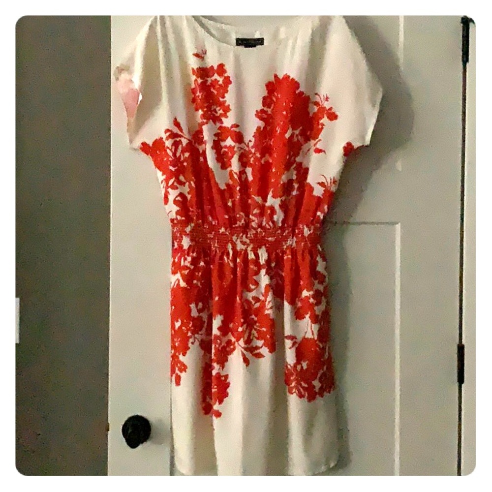 Orange and cream dress